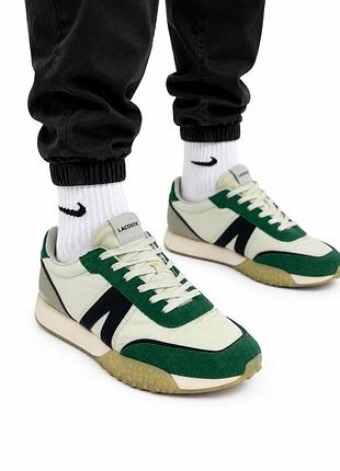 Чоловічі кросівки lacoste l-spin deluxe 0722 оригінал, замша, зелені, р. 46