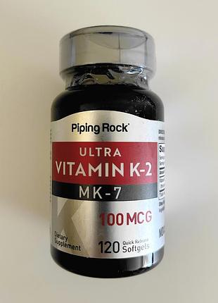 Вітамін k-2 з мк-7 100 мкг, 120 капсул, сша.