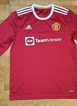 Лонгслів manchester united 21/22, червоного кольору, слім фіт, розмір xl