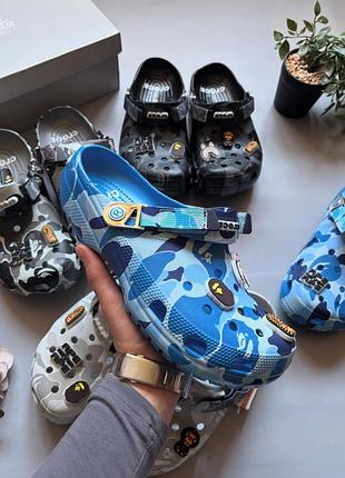 Тапки crocs x bape