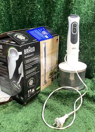Блендер погружной braun multiquick 5 1000 вт с чашей-измельчителем и ножом б/у (н8035)