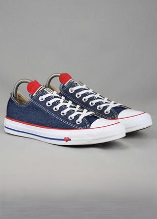 Converse chuck taylor all star denim love ox кеди жіночі текстильні джинсові сині із сердечками оригінал 37.5 р/24.5 см polo hilfiger camper