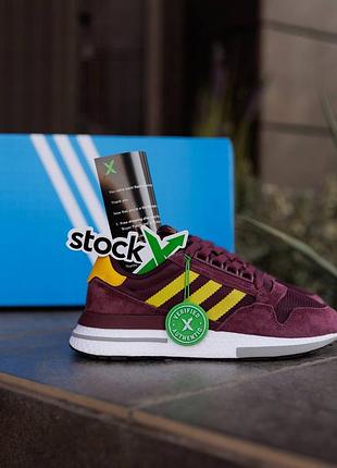 Adidas zx 500 burgundy yellow white