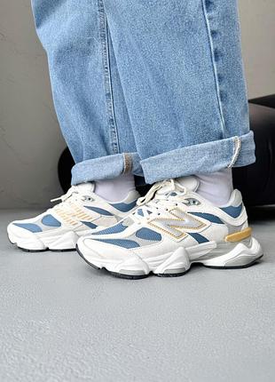 Кроссовки женские new balance 9060 beige/blue/yellow