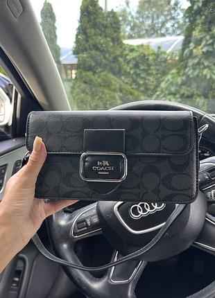 Клатч жіночий чорний, сумка з дизайном coach