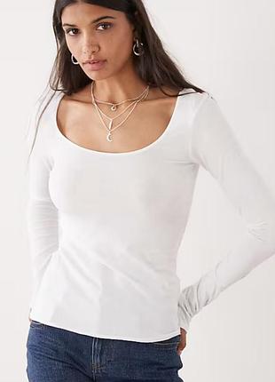 Max mara фирменный базовый белый лонгслив