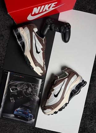 Жіночі кросівки nike x supreme shox ride 2 sp white brown