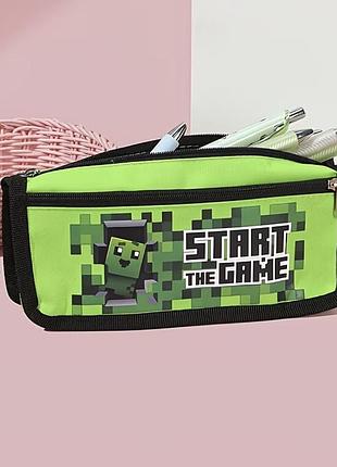 Пенал шкільний косметичка майнкрафт minecraft школьный пенал
