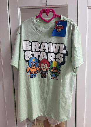 Світло-зелена дитяча футболка brawl stars