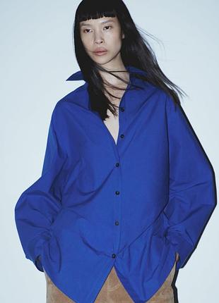 Рубашка из поплина с боковыми вытачками от zara