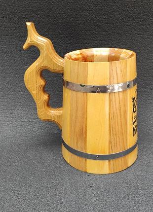 Кружка пивная, кружка для пива из дерева.