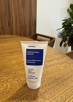 Крем гель для умывания лица korres foaming cream cleanser