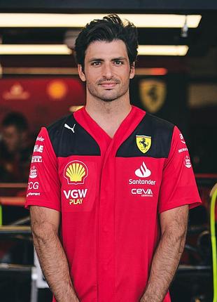 Футболка scuderia ferrari f1 team puma размер m бейсбольная рубашка carlos sainz charles leclerc формула 1 мульон