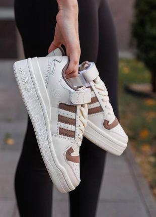 Adidas forum 84 low cream brown teddy