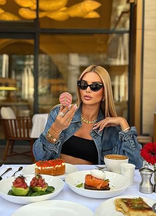 Окуляри кошачий глаз чорні chanel