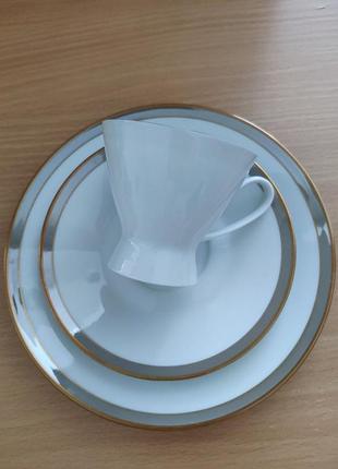 Винтажная кофейная тройка, винтажная чашка блюдца, германия, rosenthal