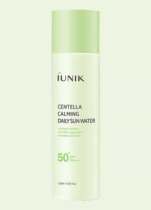 Солнцезащитный крем iunik centella calming daily sun water, некомедогенный