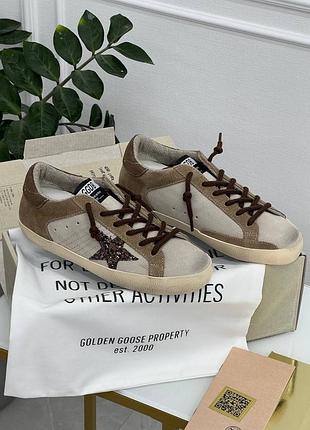 Кеди коричнево бежеві ggdb golden goose