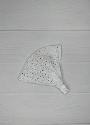 Косынка летняя для девочек с кружевом из прошвы