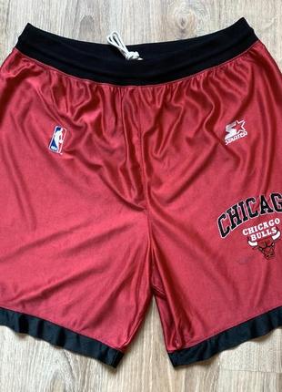 Чоловічі вінтажні баскетбольні шорти starter chicago bulls nba basketball
