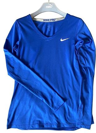 Спортивна кофта / лонгслів nike pro dri-fit (розмір l), синій