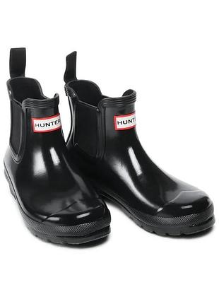 Жіночі гумові чоботи черевики челсі hunter  chelsea gloss boots - 39