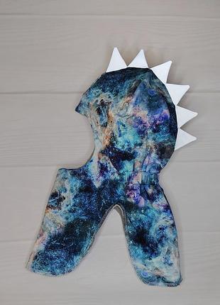 Шапка дитяча зимова шолом зимовий для хлопчиків зі світловідбиваючими ріжками динозавра sszm-61 54-56
