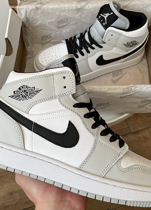 Кроссовки мужские, кроссовки женские, 1в1 люкс качество, кожа, nike air jordan 1 gray, juice-0650v