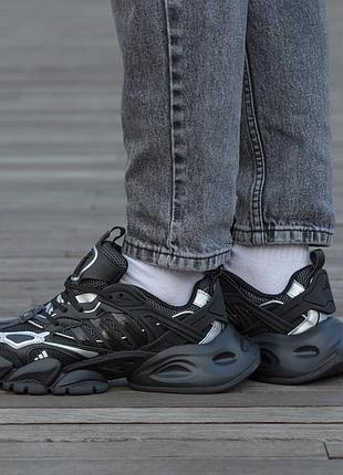 Кроссовки мужские, кроссовки женские, 1в1 люкс качество, кожа, adidas vento xlg deluxe black silver, inter-2671