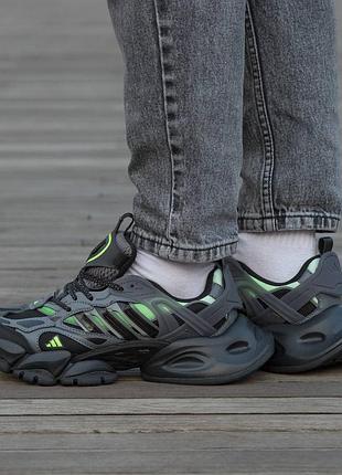 Кроссовки мужские, кроссовки женские, 1в1 люкс качество, кожа, adidas vento xlg deluxe black green, inter-2670