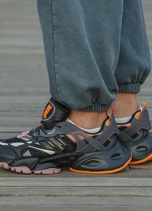 Кроссовки мужские, кроссовки женские, 1в1 люкс качество, кожа, adidas vento xlg black orange purple, inter-2658