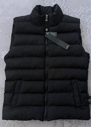 Жилетка чоловіча чорна stone island black! жилетка мужская stone island! жилетка безрукавка мужская осенняя! материал плащевка! размеры s-2xl!
