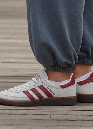 Кроссовки мужские, кроссовки женские, 1в1 люкс качество, кожа, adidas spezial grey burgundy, inter-2866