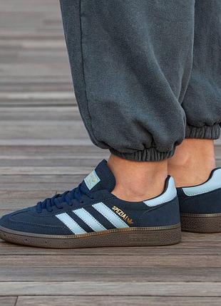 Кроссовки мужские, кроссовки женские, 1в1 люкс качество, кожа, adidas spezial blue, inter-1341