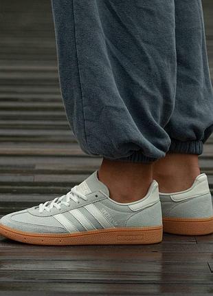Кроссовки мужские, кроссовки женские, 1в1 люкс качество, кожа, adidas spezial grey white suede, inter-2275
