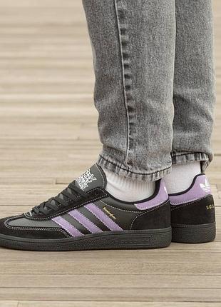 Кроссовки мужские, кроссовки женские, 1в1 люкс качество, кожа, adidas birmingham ozzy osbourne black purple, inter-2624