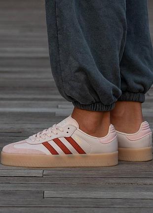 Кроссовки мужские, кроссовки женские, 1в1 люкс качество, кожа, adidas samba plat rose, inter-2269