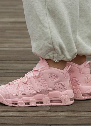 Кросівки чоловічі, кросівки жіночі, 1в1 люкс якість, шкіра, nike air more uptempo rose, inter-2436