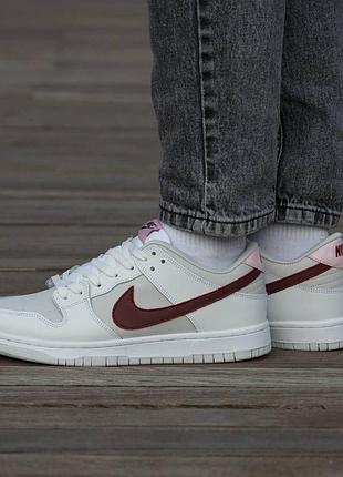 Кросівки чоловічі, кросівки жіночі, 1в1 люкс якість, шкіра, nike sb dunk white red, inter-2874