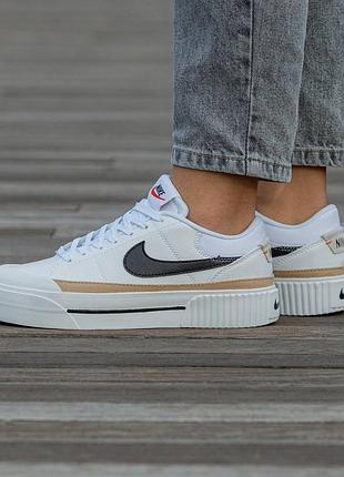 Кросівки чоловічі, кросівки жіночі, 1в1 люкс якість, шкіра, nike court legacy lift, inter-1587
