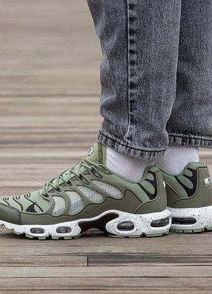 Кросівки чоловічі, кросівки жіночі, 1в1 люкс якість, шкіра, nike air max tn plus terascape haki, inter-2125