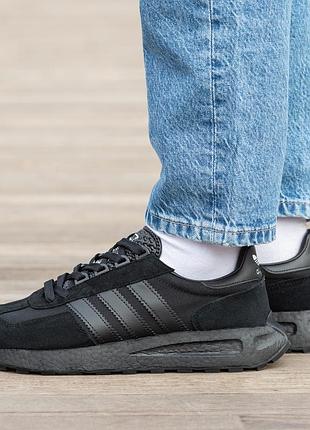 Кроссовки мужские, кроссовки женские, 1в1 люкс качество, кожа, adidas retropy e5 all black, inter-1745
