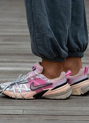 Кросівки чоловічі, кросівки жіночі, 1в1 люкс якість, шкіра, nike runtekk silver pink, inter-2280