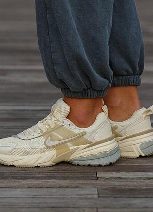Кросівки чоловічі, кросівки жіночі, 1в1 люкс якість, шкіра, nike runtekk beige, inter-2340