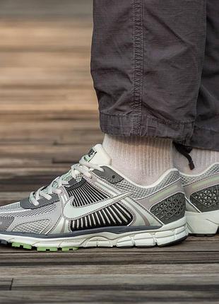 Кроссовки мужские, кроссовки женские, 1в1 люкс качество, кожа, nike zoom vomero 5 climacool grey green, inter-1387