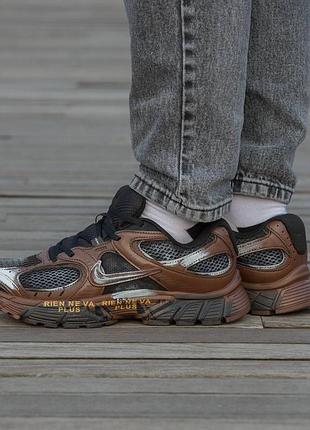 Кросівки чоловічі, кросівки жіночі, 1в1 люкс якість, шкіра, nike v5 zoom rnr custom brown, inter-2710