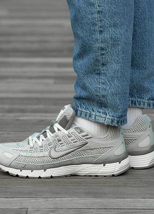 Кросівки чоловічі, кросівки жіночі, 1в1 люкс якість, шкіра, nike p-6000 grey, inter-1772