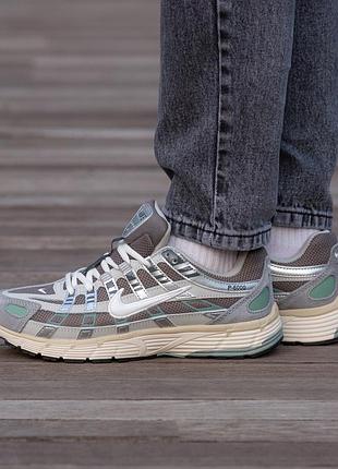 Кросівки чоловічі, кросівки жіночі, 1в1 люкс якість, шкіра, nike p-6000 flat pewter, inter-1838