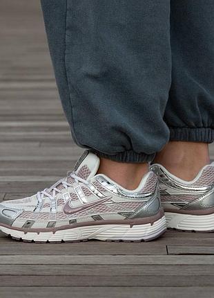 Кросівки чоловічі, кросівки жіночі, 1в1 люкс якість, шкіра, nike p-6000 silver rose, inter-2240