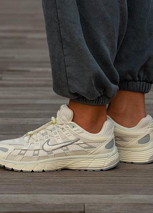Кросівки чоловічі, кросівки жіночі, 1в1 люкс якість, шкіра, nike p-6000 grey beige rose, inter-2258